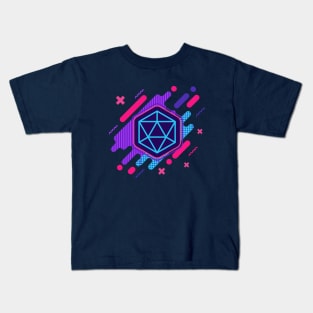 Cyberpunk Vintage Pop D20 Dice Tabletop RPG Kids T-Shirt